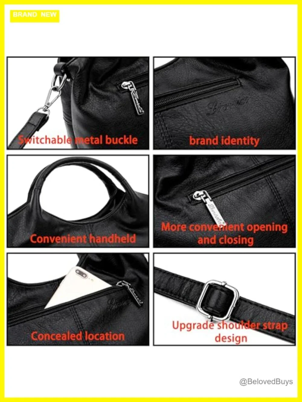 PU Leather Hobo Shoulder Bag Top Handle Tote Satchel for Women